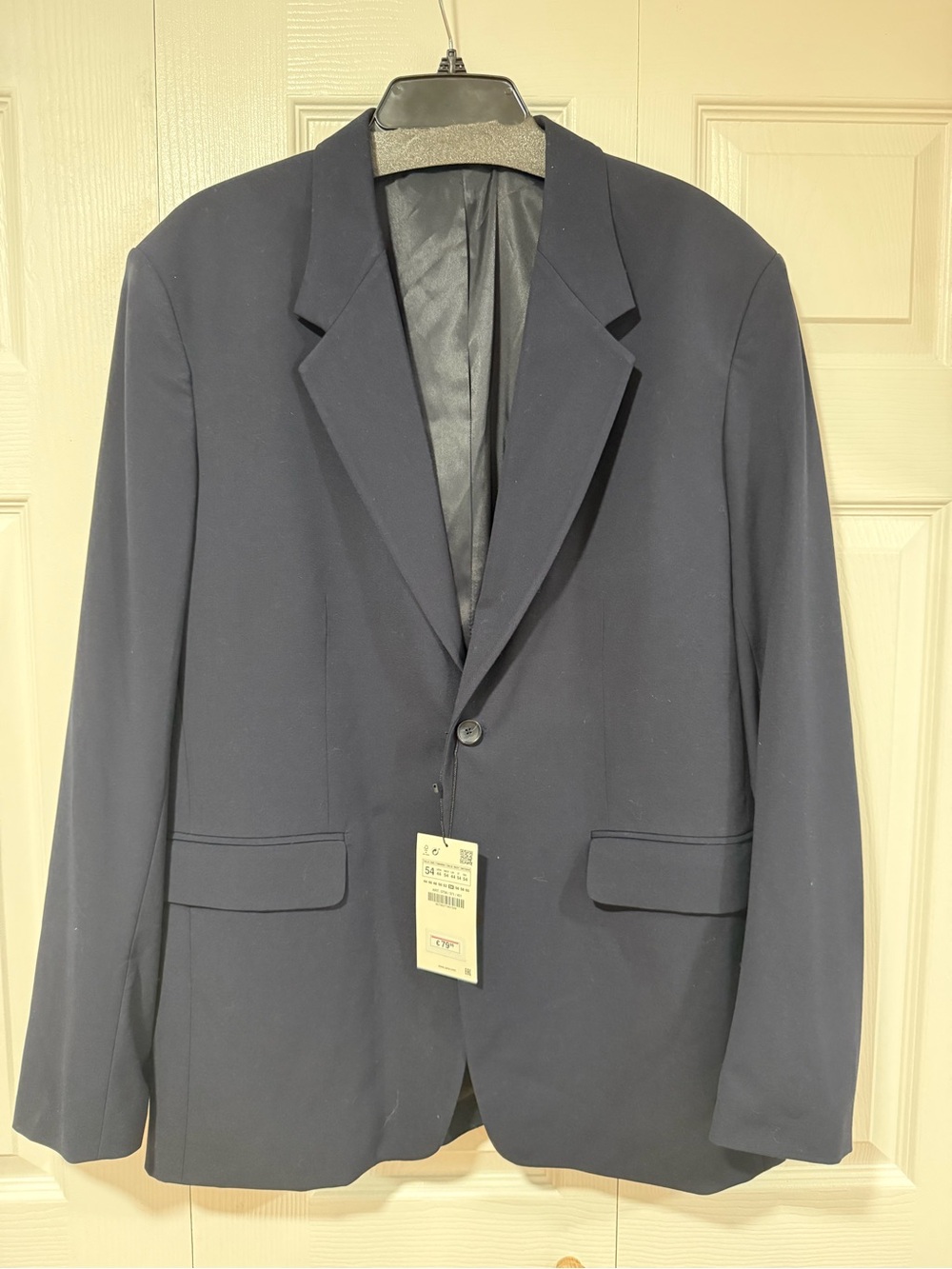 Zara Men's Dark Navy Single-Button Blazer
